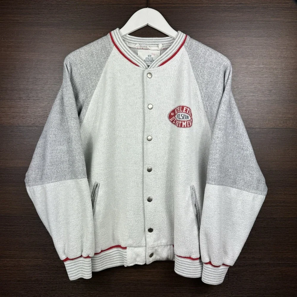 Vintage Wilson Athletic Department Fleece Varsity Jacket size Medium or Large